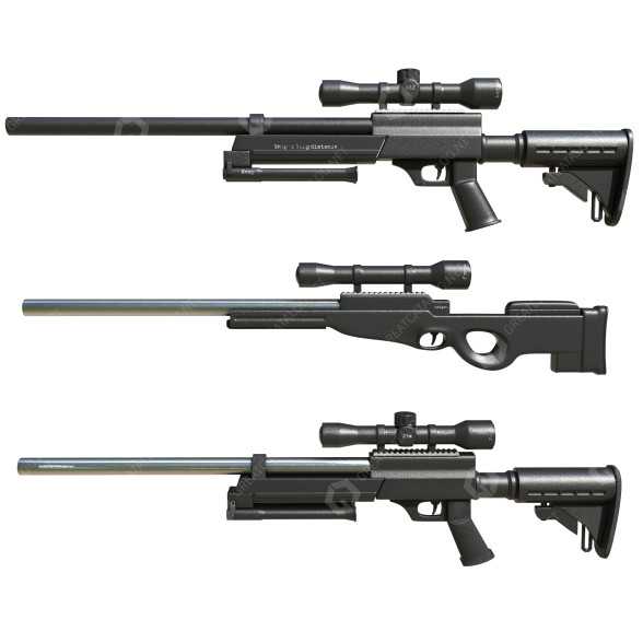 Waffe Sniper Pack 1 3D-Modell