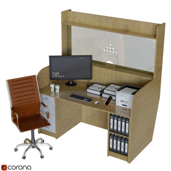 Espacio de trabajo Bank Counter Modelo 3D