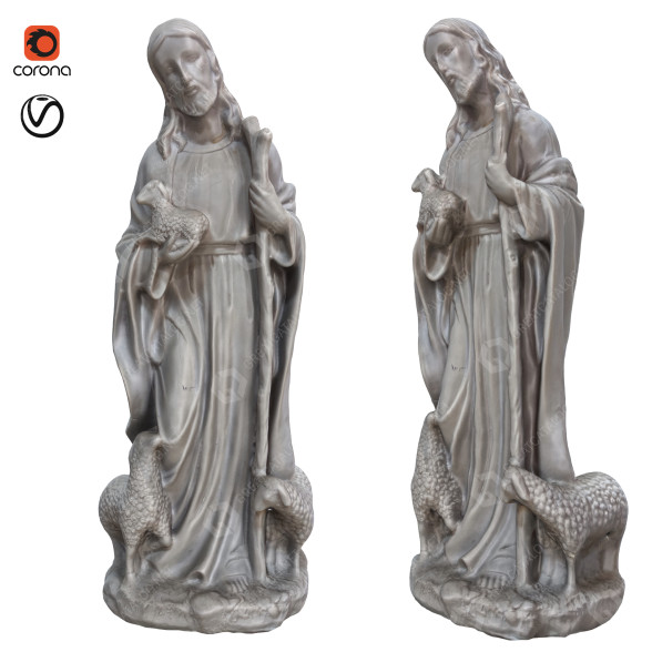 Скульптура Jesus Shepherd 3D модель