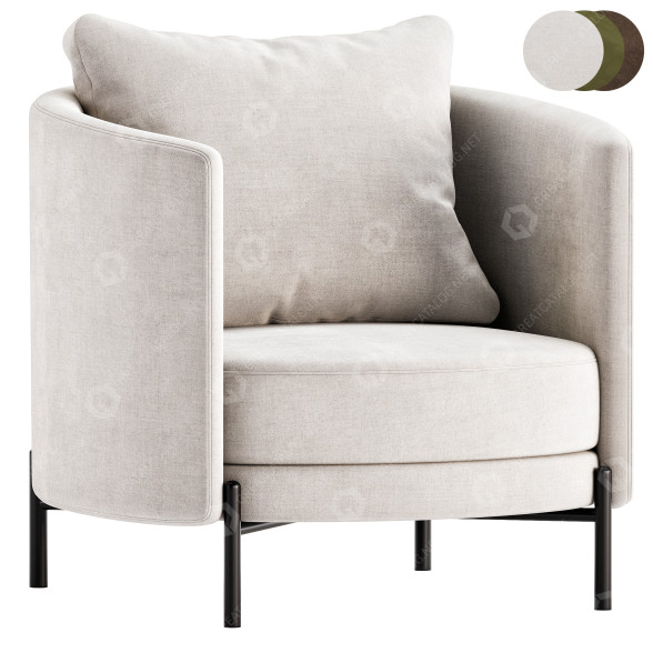 Sessel Fauteuil in Tweed 3D-Modell