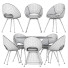 Table and Chairs West Elm Silhouette Pedestal Round - Islomov