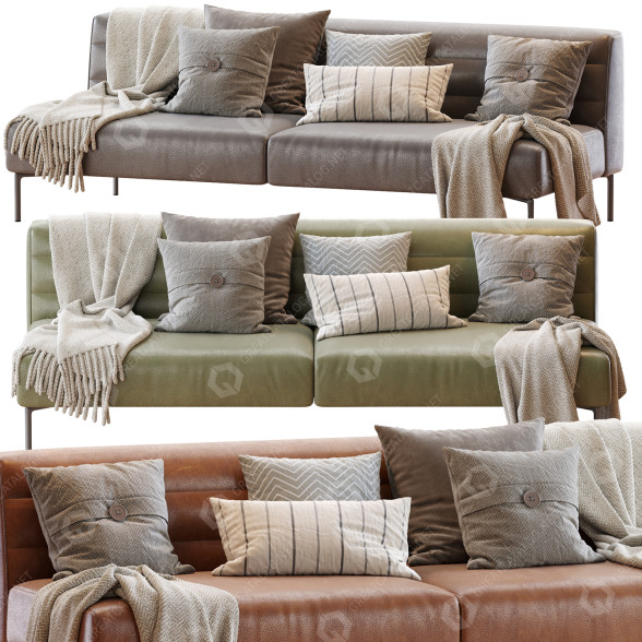 Sofa Zanotta Botero Leather 3D model