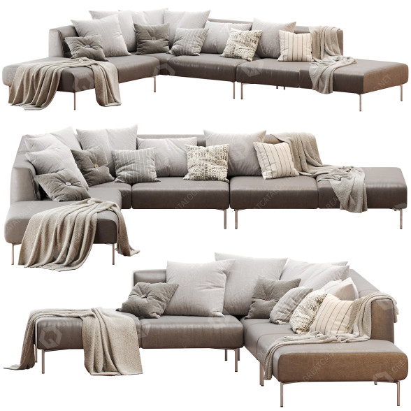 Sofa Zanotta Botero Leather model 3D