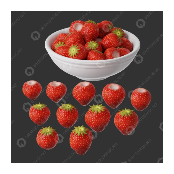 Jagody Strawberries model 3D