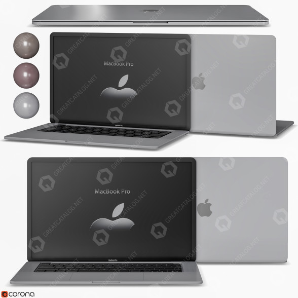 Ноутбук Apple MacBook Pro All Colors 3D модель