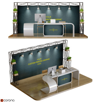 Espacio de trabajo Trade Show Booth Kit Counter Modelo 3D