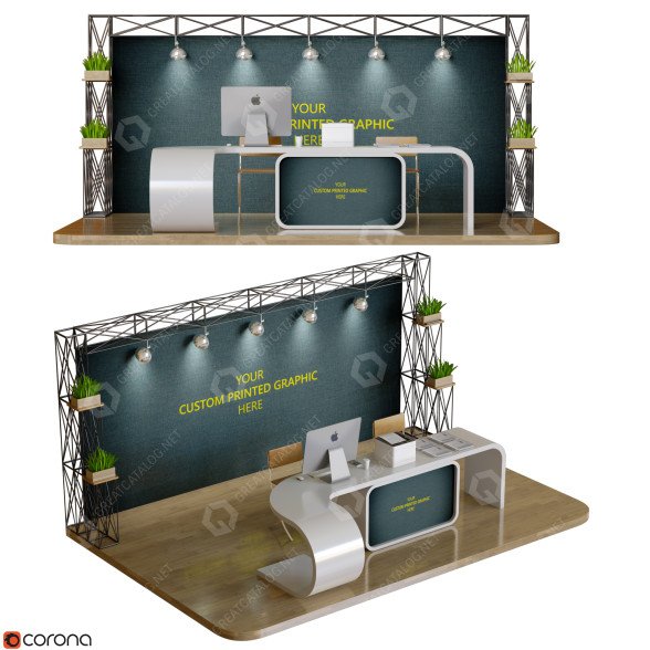 Espacio de trabajo Trade Show Booth Kit Counter Modelo 3D