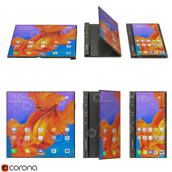 Teléfono móvil Huawei Mate X Modelo 3D