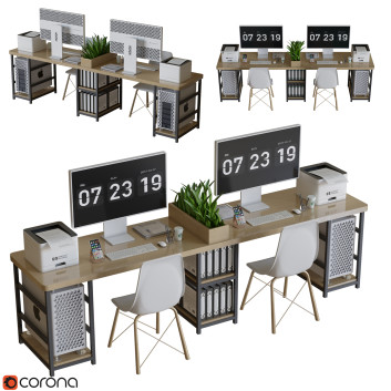 Рабочее пространство Office Furniture 07 3D модель