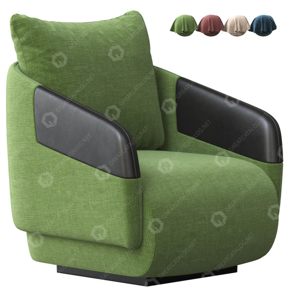 Крісло Horm Casamania Worn Green by Samuel Wilkinson 3D модель