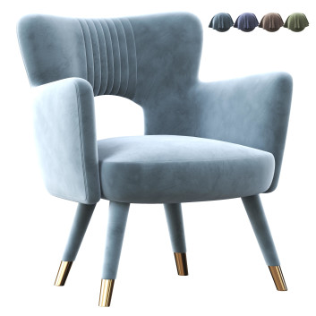 Крісло  Paynes Gray Shane Wingback Accent 3D модель