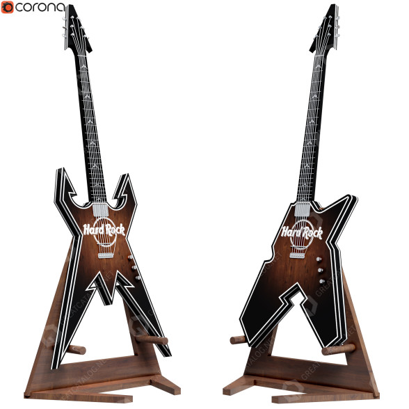 Музичні інструменти Hard Rock Gitar Style 3D модель