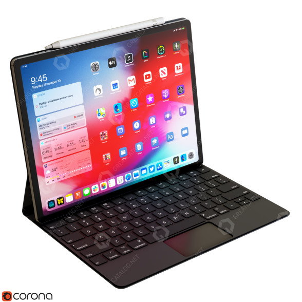 Планшет Apple IPad with Key Pencil 3D модель