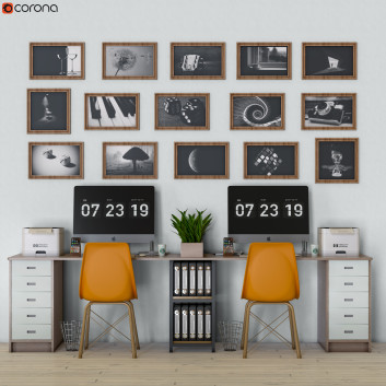 Espacio de trabajo Office Furniture 09 Modelo 3D