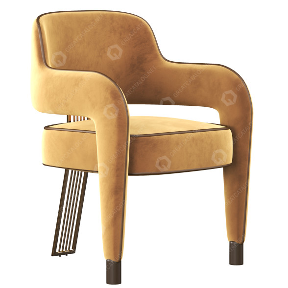 Stuhl Salone del Mobile Milano Invicta II with Metal Gilded Back Leg 3D-Modell