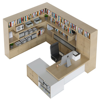Espacio de trabajo Office Furniture 10 Modelo 3D