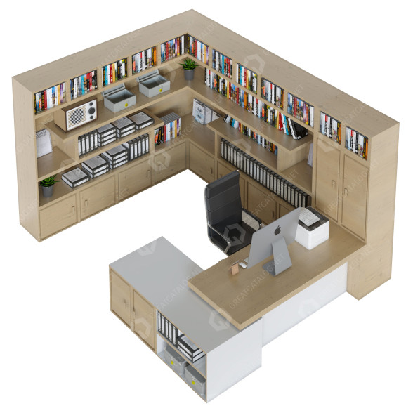 Espacio de trabajo Office Furniture 10 Modelo 3D