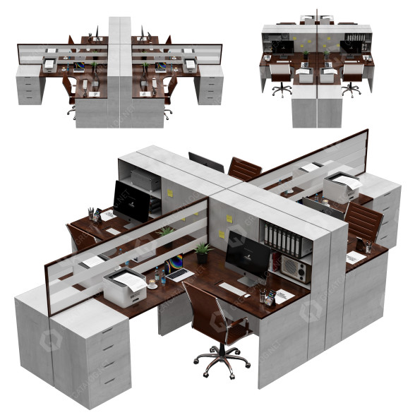 Espacio de trabajo Office 17 Modelo 3D