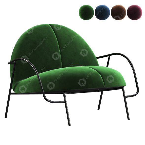 Fauteuil Wendelbo Half & Half Lounge modèle 3D