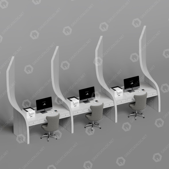 Espacio de trabajo Office Furniture 27 Modelo 3D