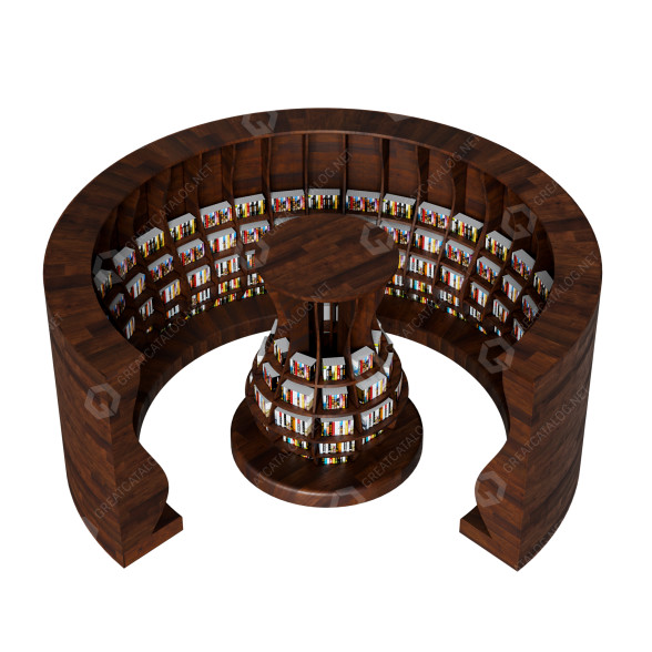 Racks and Books Modern Style Library 3D model