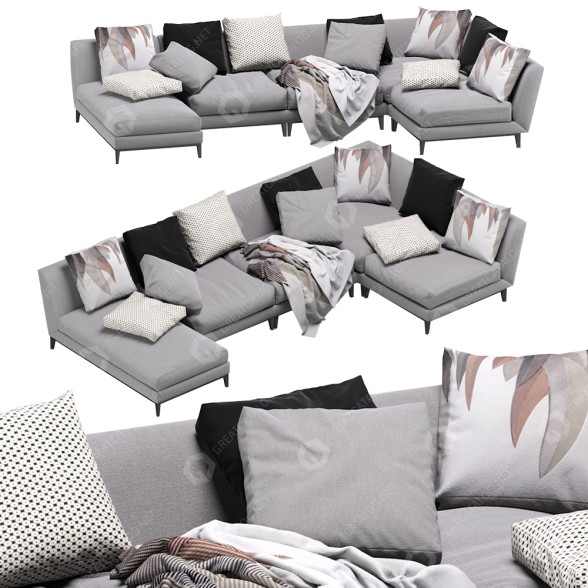 Sofa Flexform Weston Mood Collection 3D-Modell