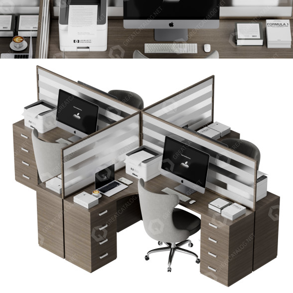 Workspace Office Furniture 34 3D model