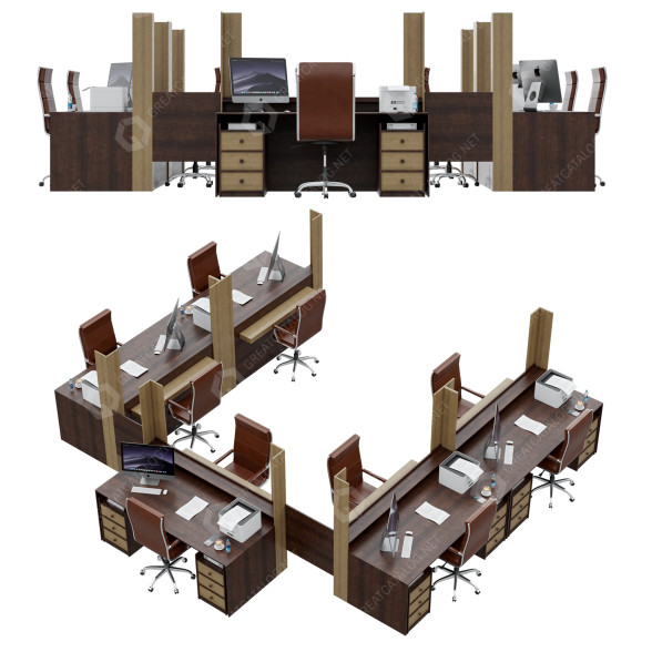 Workspace Office Counter 08 3D model