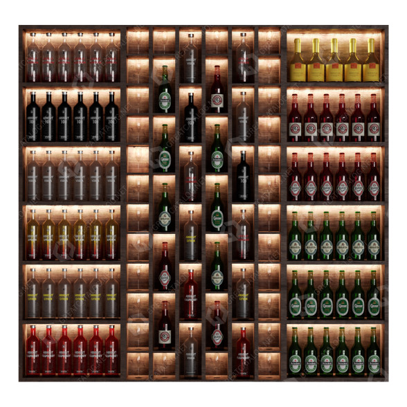 Стелаж та напої Drink Bar Set 02 3D модель