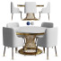 Стіл та стільці Homary Modern Round Dining Faux Marble Tabletop - Mostafaqr