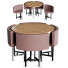 Table and Chairs Homary Round Wooden Dining 4 Seater Set Upholstered for Nook Balcony - Mostafaqr