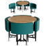 Table and Chairs Homary Round Wooden Dining 4 Seater Set Upholstered for Nook Balcony - Mostafaqr