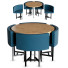 Table and Chairs Homary Round Wooden Dining 4 Seater Set Upholstered for Nook Balcony - Mostafaqr
