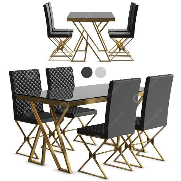 Стіл та стільці Homary Modern Dining 3D модель