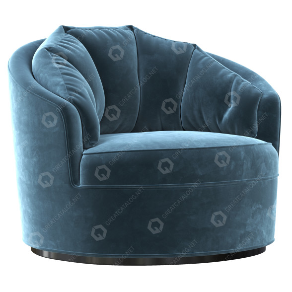 Крісло Eichholtz Reclain in Cameron Faded Blue 3D модель