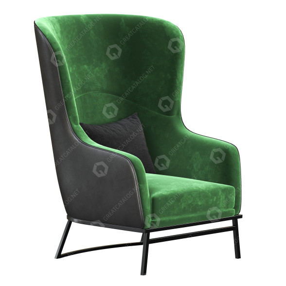 Sessel CPRN Homood Bergere Green 3D-Modell