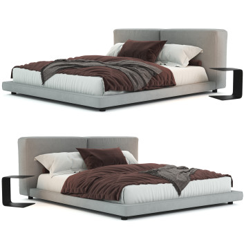 Bett und Nachttischchen Living Divani NeoWall