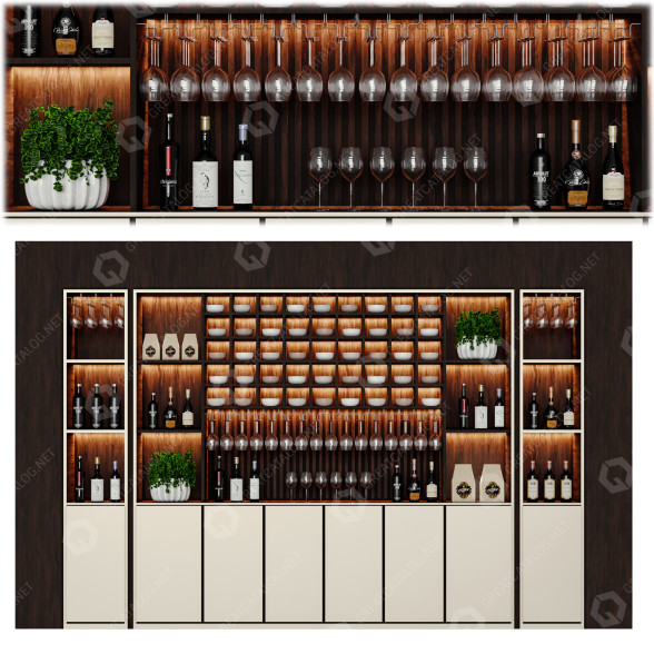 Барна шафа Drink Set 08 3D модель