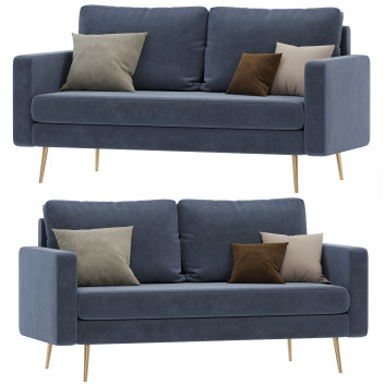 Sofá Velvet Square Arm Loveseat