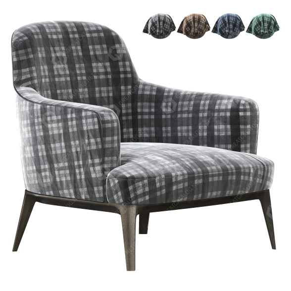 Крісло Ane Large Fabric with Armrests 3D модель