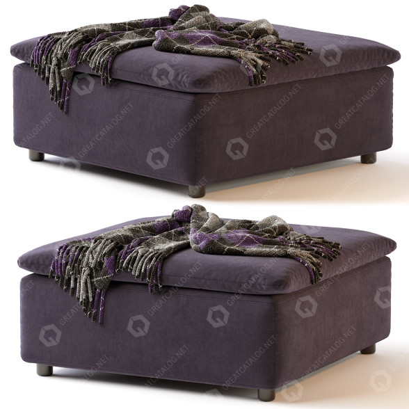Пуф CB2 Purple Turn Raven 3D модель