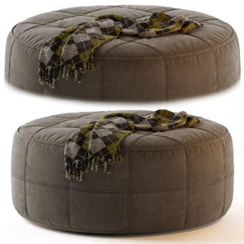 Пуф CB2 Round Saddle Fabric