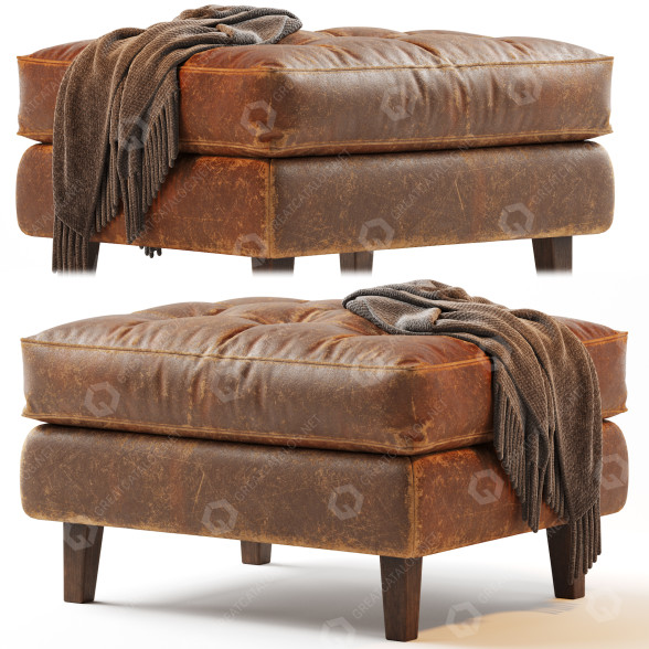 Пуф West Elm Dennes Leather 3D модель