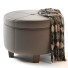 Пуф HomePop Furniture Round Leatherette Storage with Lid Charcoal Grey - Paramatma