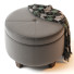 Пуф HomePop Furniture Round Leatherette Storage with Lid Charcoal Grey - Paramatma