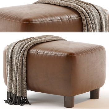 Пуф Teddy Leather Club - Sesame
