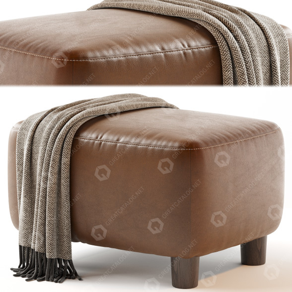 Пуф Teddy Leather Club - Sesame 3D модель