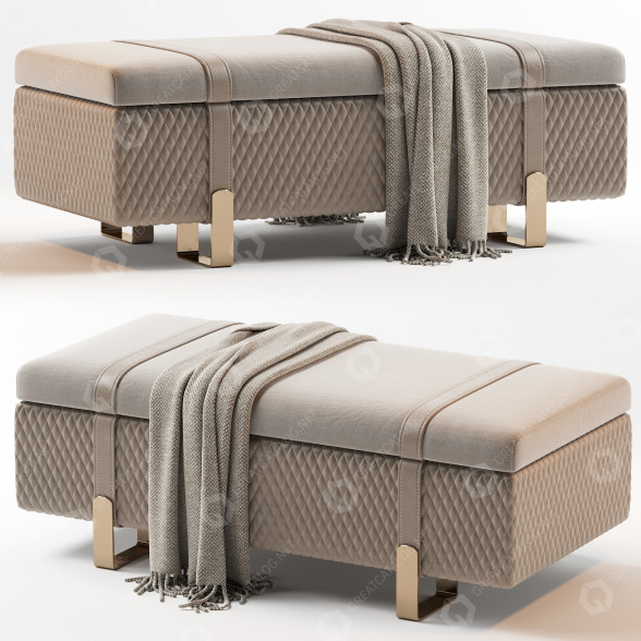 Банкетка Modern Italian Designer Quilted Leather 3D модель