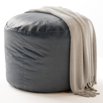 Pouf CB2 Ruched Velvet 3D model GreatCatalog 39713