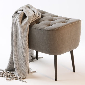 Пуф BirdRock Home Tufted Curve Grey 